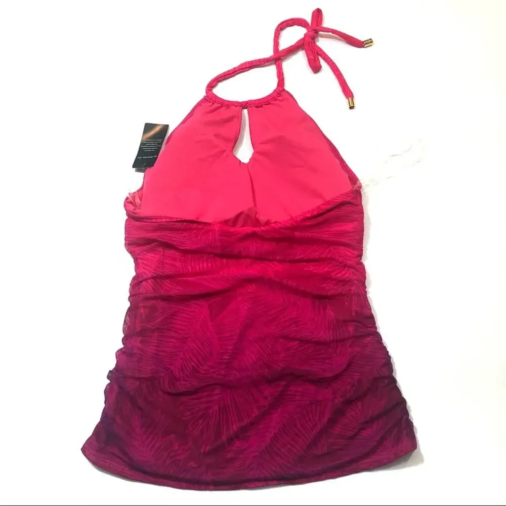 Ralph Lauren Ombre High Neck Halterkini Swim Top